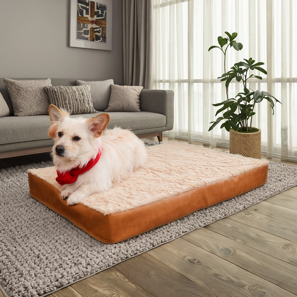 Petopia Luxurious High Quality Vegan Faux Leather Dog Bed Couch - Image 2