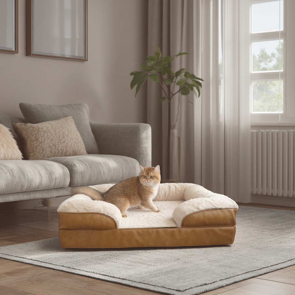 Petopia Luxurious High Quality Vegan Faux Leather Dog Bed Couch