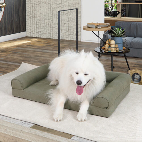 Petopia Canvas Washable Bolster Orthopedic Egg Foam Dog Sofa Waterproof Couch Pet Bed