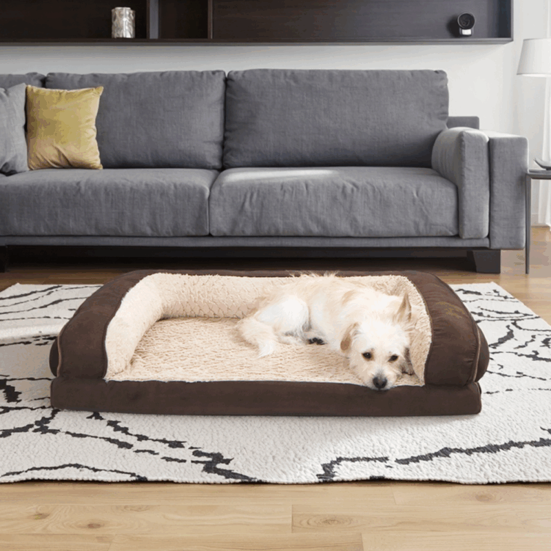 Petopia Orthopedic Dog Sofa Bed for Large Dog Pet Couch Supportive Foam Bolster Sofa with Waterproof Lining Cover